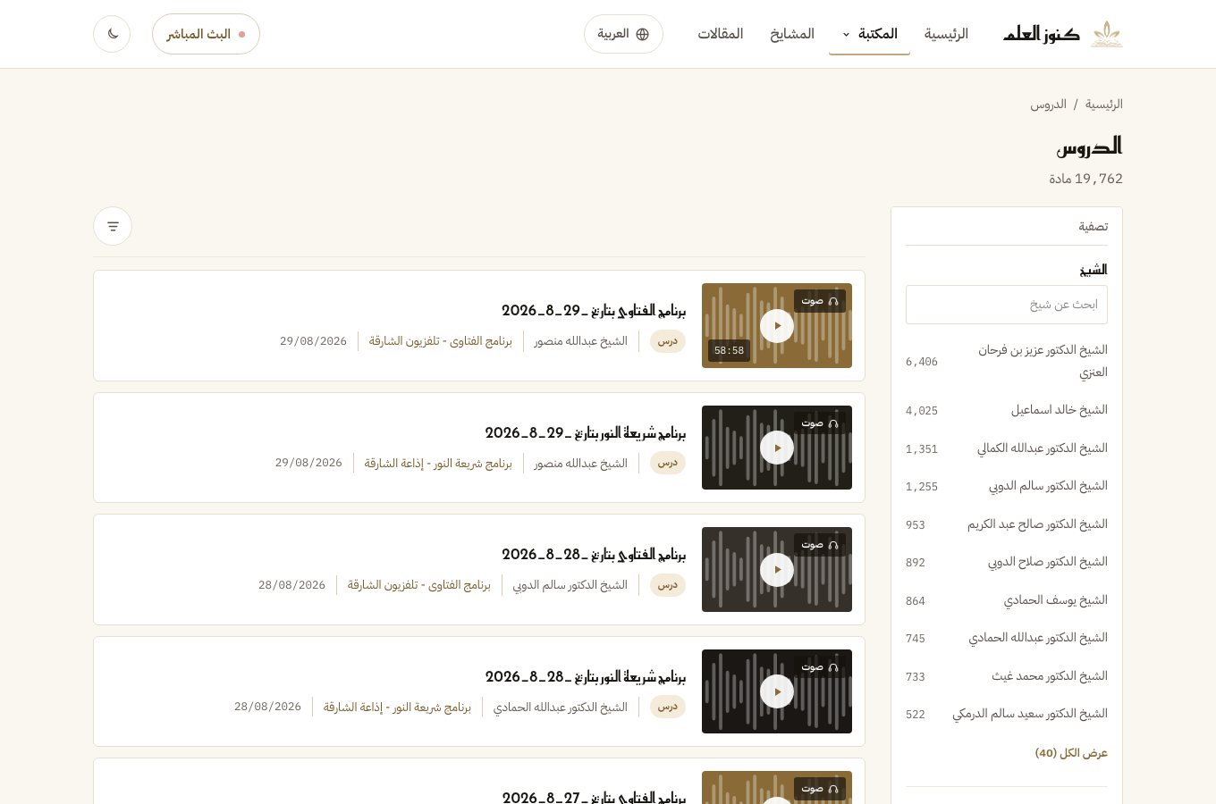 An archive listing page, served from the Cloudflare cache after the first visitor.